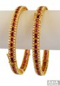 Designer Ruby Bangles (Pair) 22K  - Click here to buy online - 4,928 only..