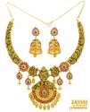 Antique Temple Jewelry Set 22K Gold - Click here to buy online - 8,883 only..