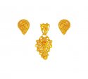 22k Yellow Gold Fancy Pendant Set - Click here to buy online - 640 only..