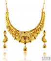 Gold Antique 22K Necklace Set - Click here to buy online - 7,489 only..