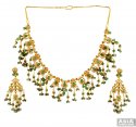 22K Indian Necklace Set - Click here to buy online - 7,128 only..