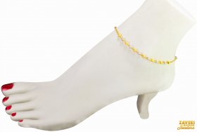 22 Kt Gold Two Tone Anklet (1 PC)