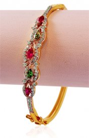 Gold Bangles with colored stones ( Gold CZ Bangles )
