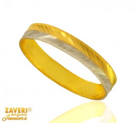 Two Tone Gold Band 22 kt
