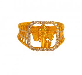 22k Ganesha Men Ring ( Gold Religious Rings )