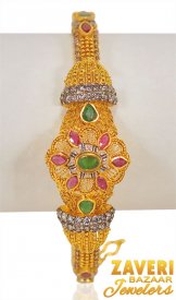 22k Gold Antique Bangle with stones ( 22K Antique Bangles )
