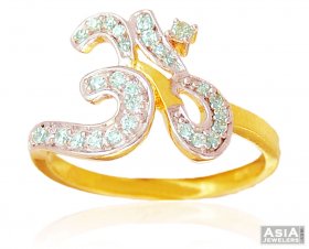 22K Ladies Ring with OM ( Gold Religious Rings )