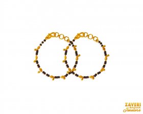 22k Gold Black Beads Baby Bracelets ( Baby Bracelets )