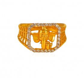 22Kt Gold Ganesha Ring ( Gold Religious Rings )