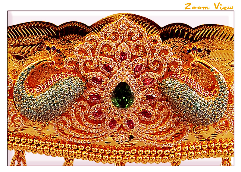  [ Kammar Patta ( Vaddanam ) > 22k Gold Peacock Vaddanam  ]