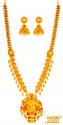22 kt Gold Temple Necklace Set - Click here to buy online - 11,526 only..