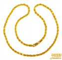 22 kt Gold Rope Chain (20 In) - Click here to buy online - 8,580 only..