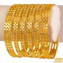 22Kt Gold Bangles Set (6 Pc) - Click here to buy online - 17,775 only..