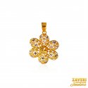 22K Two Tone Floral Pendant - Click here to buy online - 439 only..