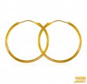 22K Gold Big Hoop Earrings  - Click here to buy online - 558 only..