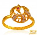 22 kt Gold Traditional Peacock Ring - Click here to buy online - 205 only..