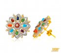 22 Kt Gold Multi color Earrings  - Click here to buy online - 1,169 only..