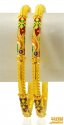 Click here to View - 22Kt Gold Meenakari Bangles (2 Pcs) 