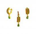 Click here to View - 22K Gold Precious stone Pendant Set 