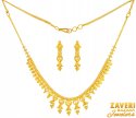 22 k Gold Traditional Necklace Set  - Click here to buy online - 2,132 only..