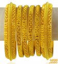 22KT Gold Bangles Set (6 PCs) - Click here to buy online - 14,667 only..
