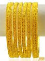 22K Gold Bangles Set of 6  - Click here to buy online - 10,340 only..