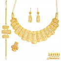 21 Karat Gold Necklace Earring Set - Click here to buy online - 6,065 only..