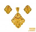 Meenakari 22K Gold Pendant set - Click here to buy online - 1,229 only..