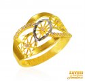 22Kt Gold Two Tone Ring - Click here to buy online - 399 only..