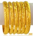 22K Gold Machine Bangles (pair) - Click here to buy online - 6,329 only..
