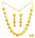 22 Kt Gold Balls Necklace Set - Click here to buy online - 6,562 only..