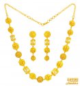 22 Kt Gold Balls Necklace Set - Click here to buy online - 10,425 only..