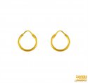 22 kt Plain Gold Hoop Earrings  - Click here to buy online - 319 only..