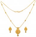 22K Gold Necklace Earring Set - Click here to buy online - 996 only..