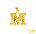 Click here to View - 22Kt Gold Initial Pendant (M) 