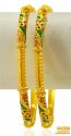22Kt Gold Meenakari Bangles (2 Pcs) - Click here to buy online - 2,557 only..