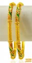 Click here to View - 22Kt Gold Meenakari Bangles (2 Pcs) 