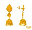 22 Kt Fancy Jhumki Earrings - Click here to buy online - 2,618 only..