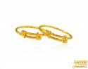 22 Karat Gold Baby Rope Kada (2PC) - Click here to buy online - 1,616 only..