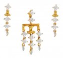 22Kt Gold Pendant And Earring Set - Click here to buy online - 1,038 only..