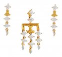 22Kt Gold Pendant And Earring Set - Click here to buy online - 1,687 only..
