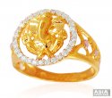22k Ganesha Two Tone Mens Ring - Click here to buy online - 725 only..
