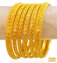 22Kt Gold Bangles Set (6Pc) - Click here to buy online - 11,627 only..