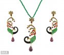 Exclusive Peacock Pendant Set - Click here to buy online - 1,976 only..