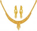 22Kt Gold Necklace Earring Set - Click here to buy online - 2,509 only..