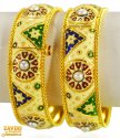 22Kt Gold meenakari Kada (2pc) - Click here to buy online - 10,104 only..