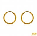 22 kt Gold Hoop Earrings  - Click here to buy online - 290 only..