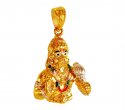 22Kt Gold Hanuman Pendant - Click here to buy online - 1,208 only..