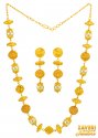 22 Karat Gold Balls Necklace Set - Click here to buy online - 9,986 only..