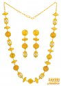 Click here to View - 22 Karat Gold Balls Necklace Set 